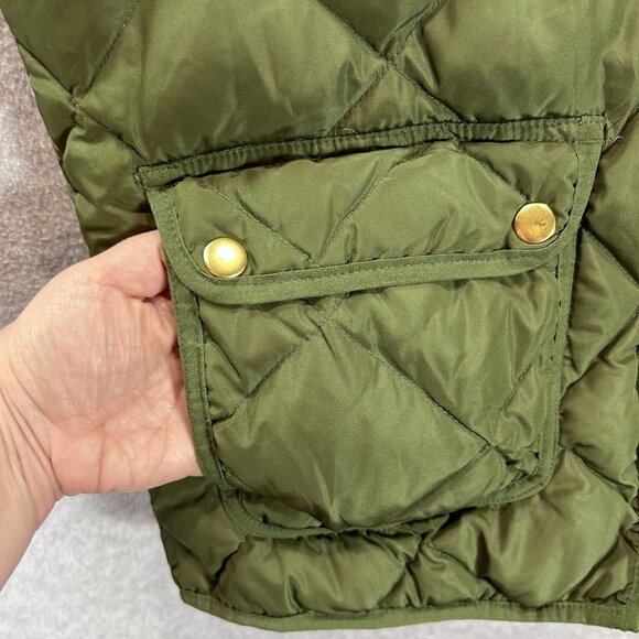 Woolrich Womens Quilted Down Puffer Vest Olive Green M Gorp Core Hiking Outdoor - Picture 6 of 11